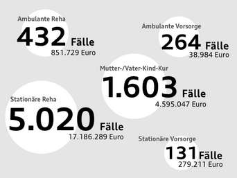 Eine Grafik visualisiert Zahlen und Werte aus dem Transparenzbericht.