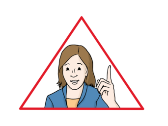 Icon_Achtung Eine Frau die den Zeigefinger erhebt