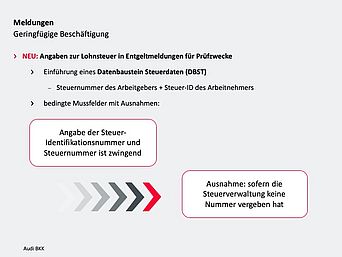 Information zur Meldung geringfügig Beschäftigter