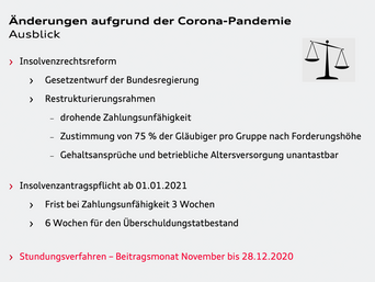 Ausblick zu den noch kommenden Änderungen in 2021 aufgrund der Corona-Pandemie