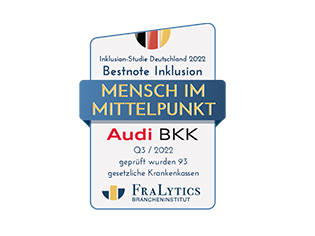 Auszeichnung der Audi BKK mit der Bestnote Inklusion bei "Mensch im Mittelpunkt".