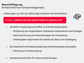 Änderungen am Arbeitnehmer-Entsendegesetz