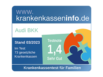 Siegel Krankenkasseninfo: Audi BKK erhält Note 1,3.