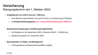 Infografik zu Versicherungen (Übergangsbereich seit Oktober 2022).