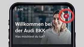 Screenshot aus der Audi BKK Service App 