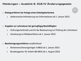 Ausblick zu Änderungen im Meldeverfahren in 2021