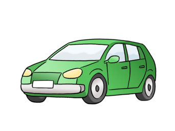 Icon_Auto Ein grünes Auto im Comic-Stil