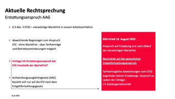 Informationen zur aktuellen Rechtssprechung Erstattungsanspruch