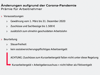 Informationen zur Corona-Prämie in 2021