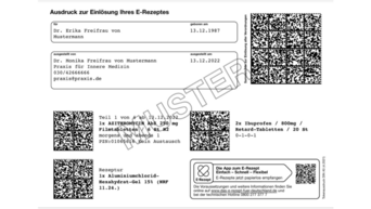 Muster eines eRezeptes mit QR-Code