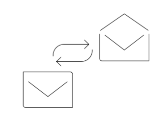 Illustration Post- und Mailverkehr. 